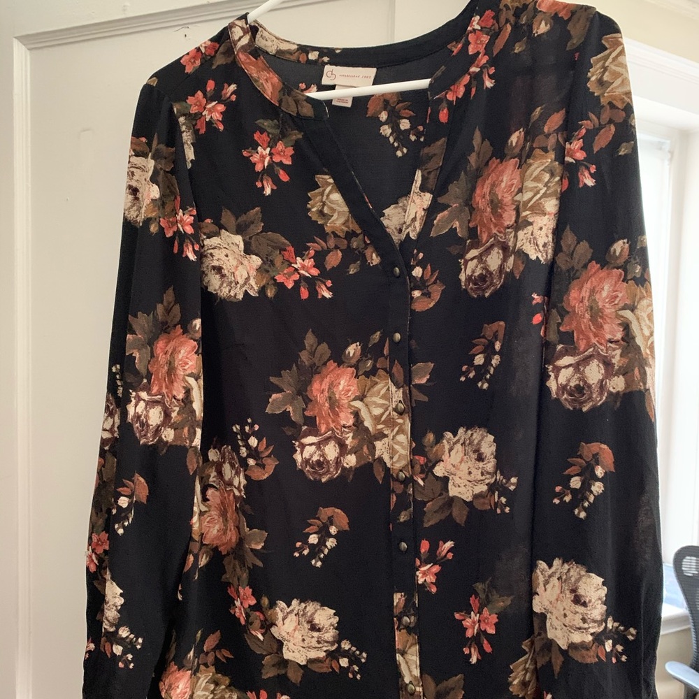 Floral button up blouse